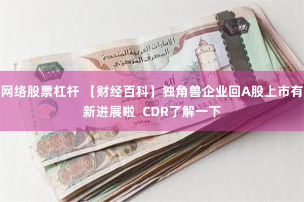 网络股票杠杆 【财经百科】独角兽企业回A股上市有新进展啦  CDR了解一下
